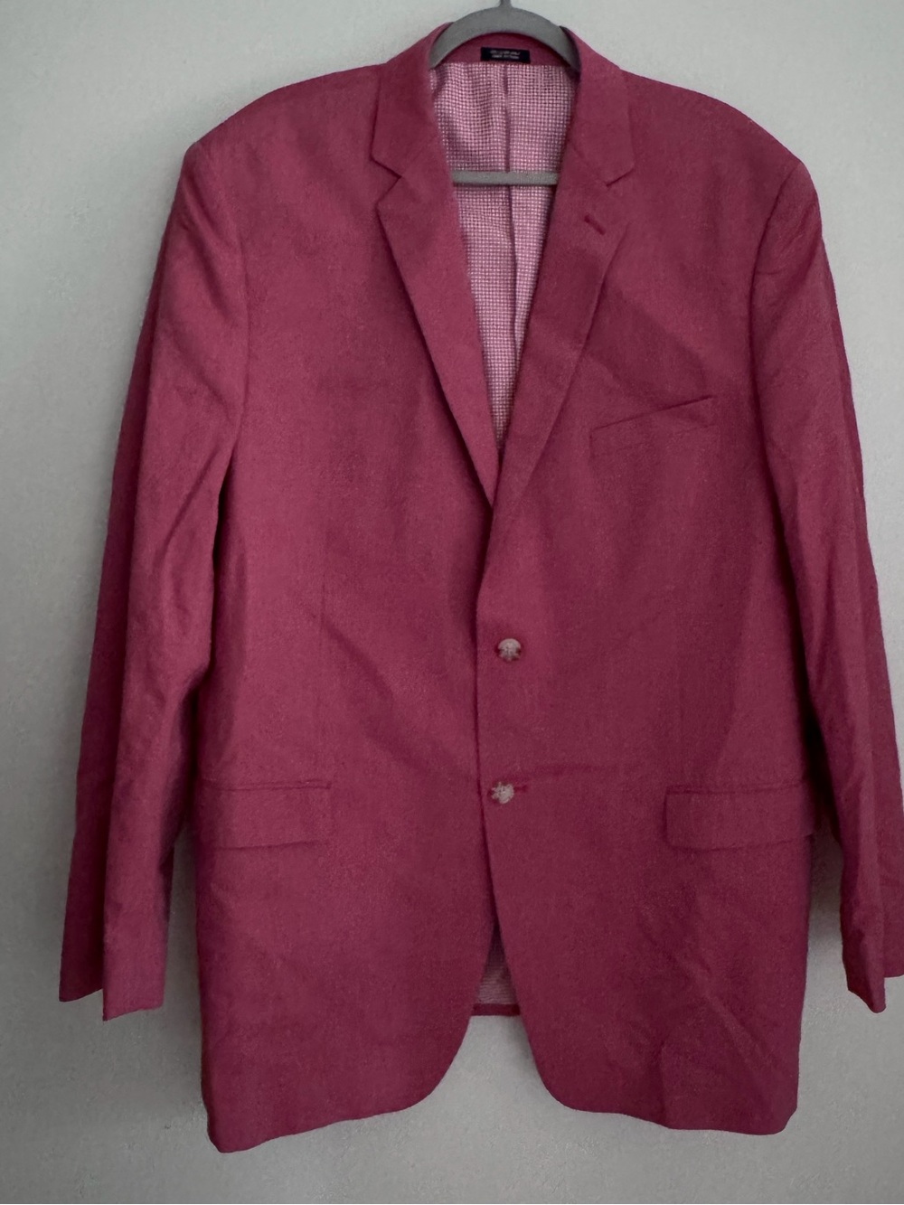 SADDLEBRED 100% Cotton 2 Button Gingham Lined Blazer Sports Coat -Men's Size 46L